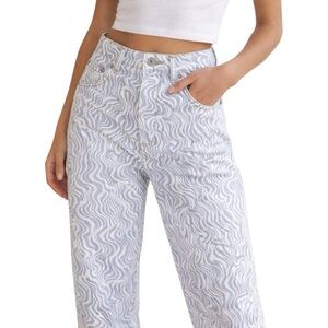 Abercrombie & Fitch Curve High Rise 90s Straight Jeans | Zebra | Size 26 / 2R